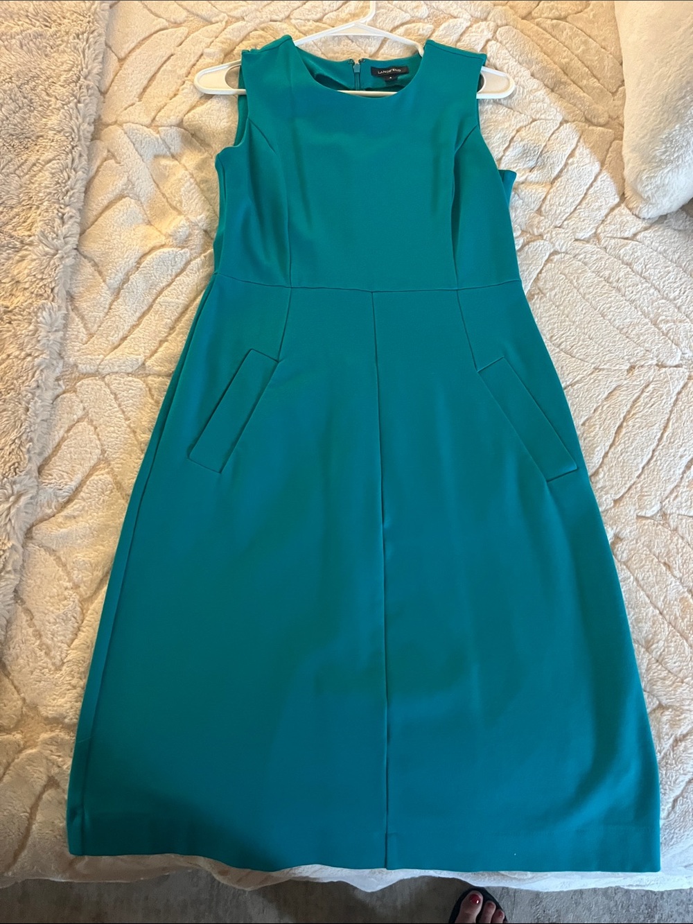 Lands' End Sleeveless Teal Midi Sheath Dress